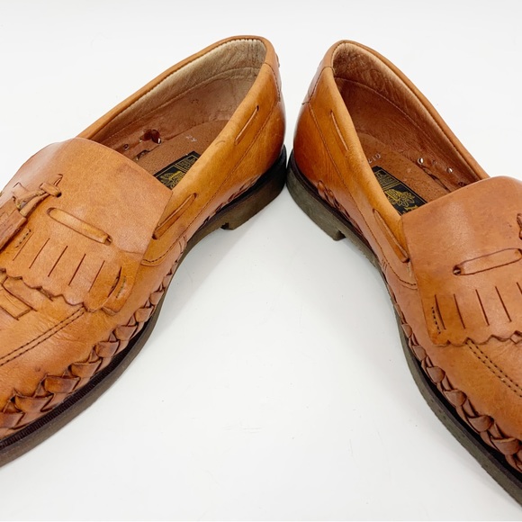 Aztec Made in Mexico Woven Leather Loafer with Tassels. Mens size 11 - Picture 4 of 6